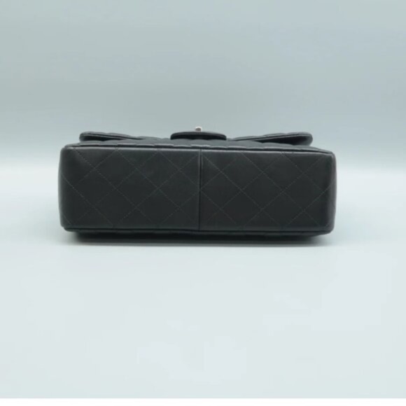 100% Authentic CHANEL CF Jumbo Black Leather Shoulder Bag - Picture 5 of 12